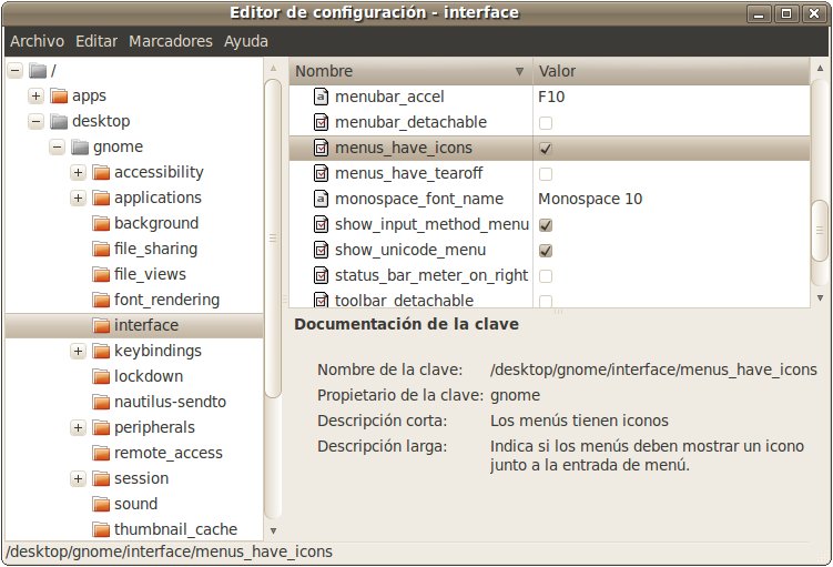 gconf editor Mostrar Iconos en Menús Ubuntu