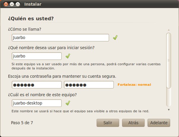 Datos Instalacion Ubuntu