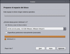 Particionado e instalación Jolicloud