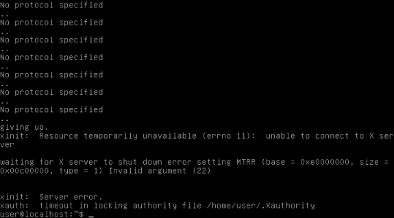 Error startx Debian Live VTWM