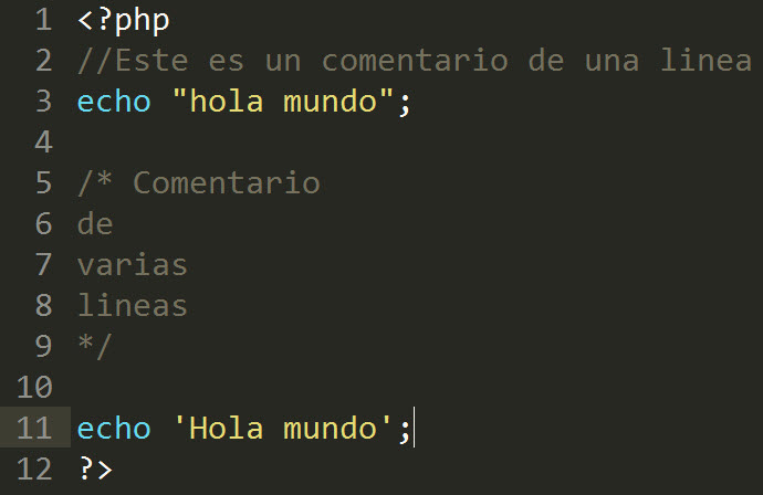 Comentarios PHP