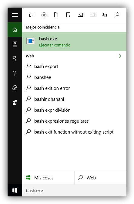 bash windows 10